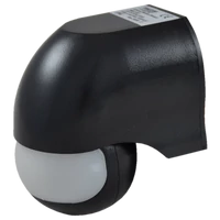Tracon TMB-112F Mozgásérzékelő, infra falra, fekete 230V, 50Hz, 180°, max. 12 m, 10s-12min, 3-2000lux, IP44