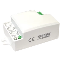 Tracon TMB-L01D Mozgásérzékelő, mikrohullámú, lámpába 230V, 50Hz, 5,8GHz, 360°, 1-8m, 10s-12min, 3-2000lux, IP20