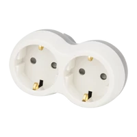 Tracon TND2 Többférőhelyes átalakító csatlakozó, szürke + fehér 2×SCHUKO, max.16A, 230VAC, 3680W, PP