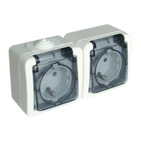 Tracon TR-PH02 Falon kívüli kettős csatlakozóaljzat 16A/250VAC, IP54
