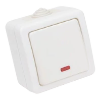 Tracon TR-PH06L Falon kívüli váltókapcsoló, jelzőfénnyel 10AX/250VAC, IP54,(106)