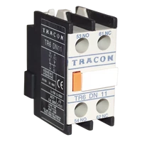 Tracon TR6DN02 Homlokoldali segédérintkező TR1D/F és TR1E kontaktorokhoz 230V, 50Hz, 2A, 2×NC