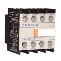 Tracon TR6DN04 Homlokoldali segédérintkező TR1D/F és TR1E kontaktorokhoz 230V, 50Hz, 2A, 4×NC