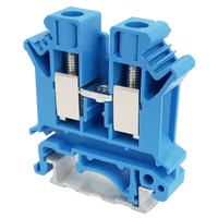 Tracon TSKA10-K Nullavezető ipari sorozatkapocs, csavaros, sínre, kék 0,5-10mm2, 800VAC, 76A