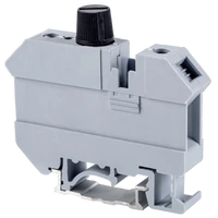 Tracon TSKA16B Biztosítós ipari sorozatkapocs, csavaros, sínre, fekete 500V 6.3A 0.5-16 mm2