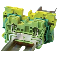 Tracon TSKB1JD/3 Háromkapcsos védővezető sorozatk., rugós, sínre, zöld/sárga 0,14-1,5mm2, 17,5A