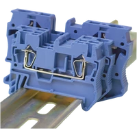 Tracon TSKB1,5K Nullavezető ipari sorozatkapocs, rugós, sínre, kék 0,14-1,5mm2, 500VAC, 17,5A