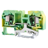Tracon TSKC10JD Védővezető ipari sorozatkapocs, rugós, sínre, zöld/sárga 800V 57A 0.2-10 mm2 2P