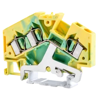Tracon TSKC4/3JDD Védővezető ipari sorozatkapocs, rugós, sínre, zöld/sárga 800V 32A 0.08-4 mm2 3P