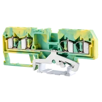 Tracon TSKC4/4JD Védővezető ipari sorozatkapocs, rugós, sínre, zöld/sárga 800V 26A 0.08-4 mm2 4P
