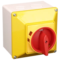 Tracon TSS-40/4TS Tokozott biztonsági lakatolható szakaszoló kapcsoló, sárga 400V, 50Hz, 40A, 4P, 11kW, 64×64mm, IP44