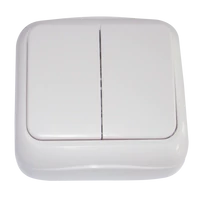 Tracon TTK-05 Falon kívüli 2-áramkörös kapcsoló (tapétakapcsoló) 10AX/250VAC, IP20 (2×101)