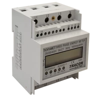 Tracon TVO-F3-4MCT LCD kijelzésű háromfázisú áramváltós fogyasztásmérő, 4 modul 400V / 5 A CT Pd=3W