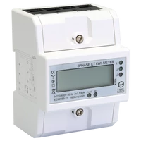 Tracon TVO-F3-4MCTA 3F áramváltós fogyasztásmérő,állítható áttétel, LCD, 4modul 400V / 5 A CT Pd=3W