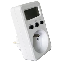 Tracon TVOD01F LCD kijelzőjű dugaszolható fogyasztásmérő 230 V, 50 Hz, 16 A, 3680 W, V, kWh, cost, French