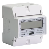 Tracon TVOF14MOD LCD kijelzésű fogyasztásmérő,közvetlen, MODBUS, 1F, 4 modul 230VAC / 10(100)A