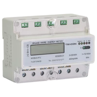 Tracon TVOF37MOD LCD kijelzésű fogyasztásmérő,közvetlen, MODBUS, 3F, 7 modul 400VAC / 10(100)A