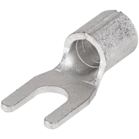 Tracon V10-4 Szigeteletlen villás saru, ónozott elektrolitréz 10mm2, M4, (d1=4,5mm, d2=4,3mm)