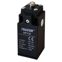 Tracon VP110 Helyzetkapcsoló, kúpos-ütközős 1xNO+1xNC, 6A/230V AC-15, 0,3A/250V DC-13, IP65