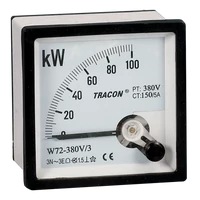 Tracon W72-400V/4 Hatásos teljesítménymérő, 3 fázisú, 4 vezetékes 72×72mm, 400V AC
