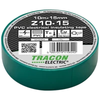 Tracon Z10-15 Szigetelőszalag, zöld 10m×15mm, PVC, 0-90°C, 40kV/mm