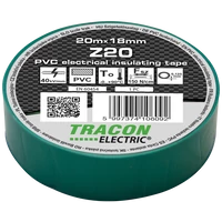 Tracon Z20 Szigetelőszalag, zöld 20m×18mm, PVC, 0-90°C, 40kV/mm