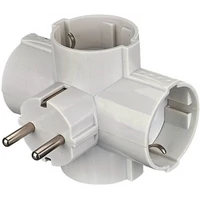 UltraTech T-elosztó, 4 dugaljzatos, fehér, műanyag, 16A/250V, gyermekvédelemmel UT-AD117WH