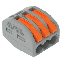 WAGO 222-413 Vezetékösszekötő hajlékony: 0.08-4 mm² merev: 0.08-2.5 mm²; minden vezetéktípushoz; szürke