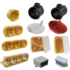 Szerelvénydobozok kötődobozok, tartozékok