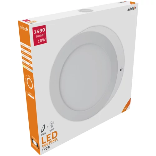 Avide  ACSMNW-R-18W-ALU LED Falra Szerelhető Kerek Mennyezeti Lámpa ALU 18W NW 4000K