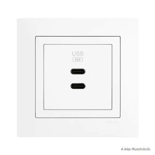 EFAPEL Fehér USB töltő aljzat (2x USB-C) - komplett - mec21 (21382+90675_TBR+90910_TBR)