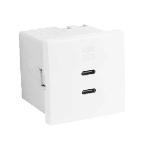 EFAPEL 45382_SBR dupla USB töltő (2x USB-C), fehér