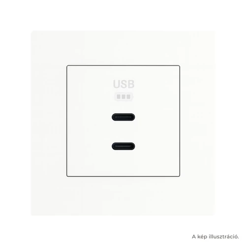 EFAPEL Fehér dupla USB töltő (2x USB-C) - komplett - q45 (45382_SBR+45910_TBR+45993)