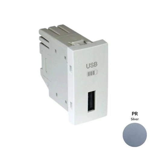 EFAPEL 45383_SPR USB-A töltő, ezüst - 1 modul