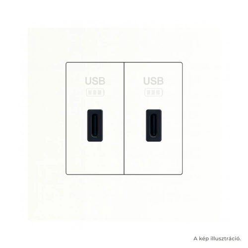 EFAPEL Fehér USB-C töltő, 1 modul x2 - komplett - q45 (2x45387_SBR+45910_TBR+45993)