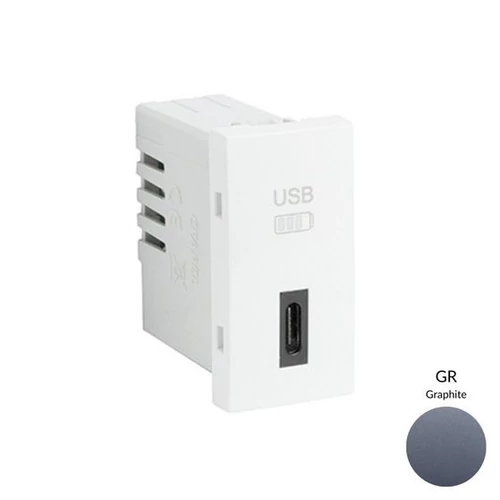 EFAPEL 45387_SGR USB-C töltő, grafit - 1 modul