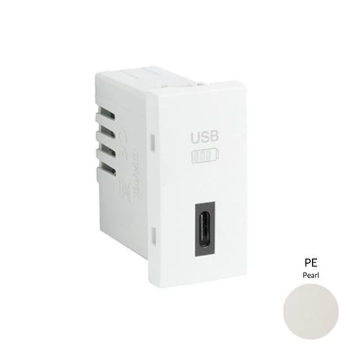 EFAPEL 45387_SPE USB-C töltő, gyöngyház - 1 modul