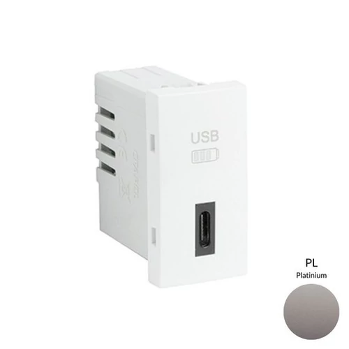 EFAPEL 45387_SPL USB-C töltő, platina - 1 modul