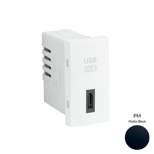 EFAPEL 45387_SPM USB-C töltő, matt fekete - 1 modul