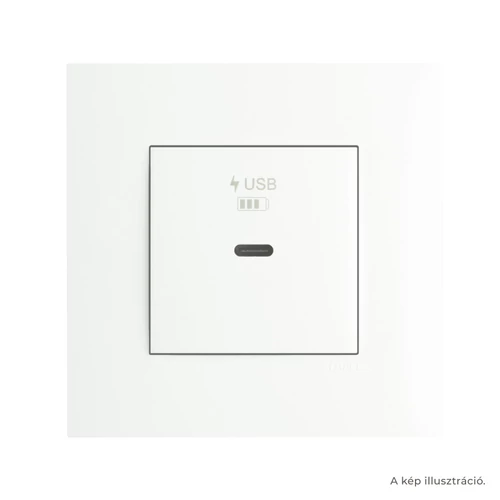 EFAPEL Fehér USB-C gyorstöltő aljzat (30W) - komplett - q45 (45398_SBR+45910_TBR+45993)