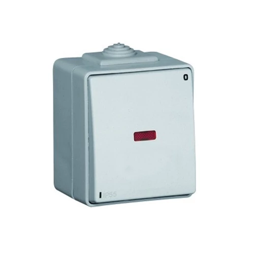 EFAPEL 48023_CCZ IP65 Kétpólusú kapcsoló, ellenőrzőfénnyel szürke