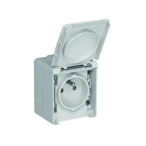 EFAPEL 48112_CBR IP65 Dugaszoló aljzat, gyerekzáras, francia típus fehér