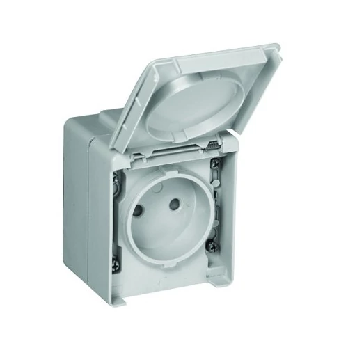 EFAPEL 48122_CCZ IP65 Dugaszoló aljzat, gyerekzáras, FÖLDELETLEN szürke