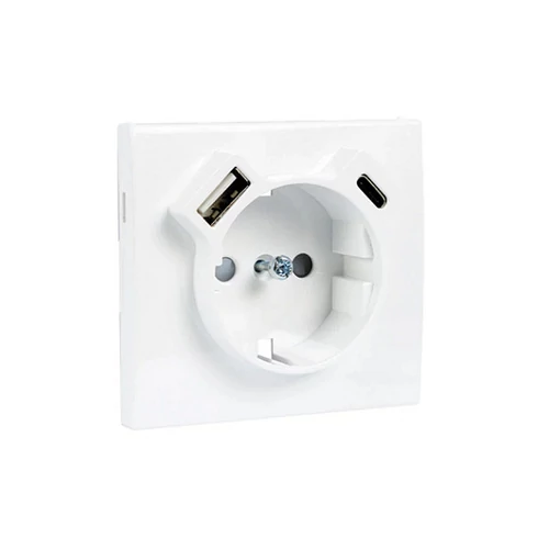 EFAPEL 50630_TBM Fedlap Schuko + USB-A + USB-C aljzathoz, matt fehér