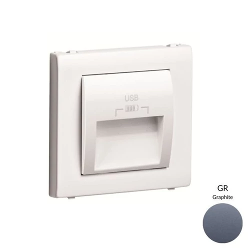 EFAPEL 50673_TGR dupla USB töltő (2x USB-A), 20°-os kimenet, gránit