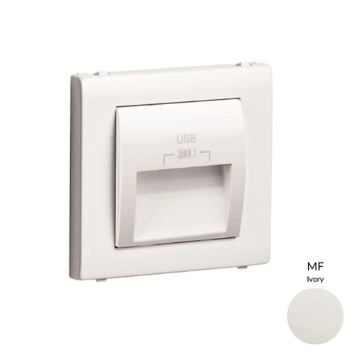 EFAPEL 50673_TMF dupla USB töltő (2x USB-A), 20°-os kimenet, elefántcsont