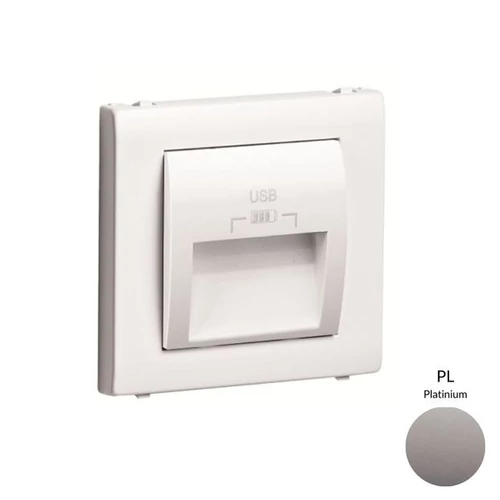 EFAPEL 50673_TPL dupla USB töltő (2x USB-A), 20°-os kimenet, platina