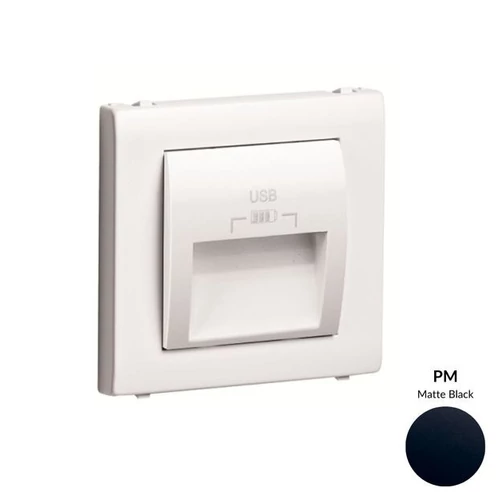 EFAPEL 50673_TPM dupla USB töltő (2x USB-A), 20°-os kimenet, matt fekete