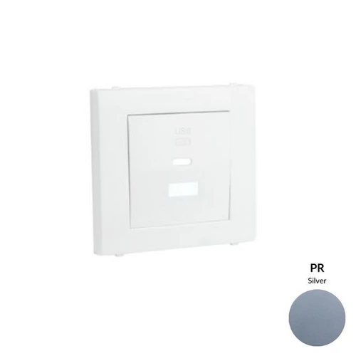 EFAPEL 50674_TPR dupla töltő aljzat fedél (USB-A + USB-C), ezüst