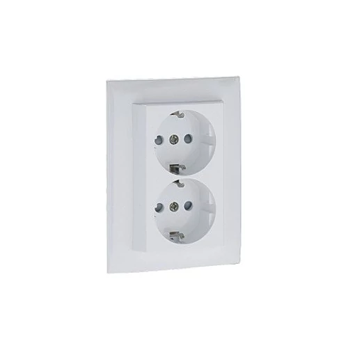 EFAPEL 90332_CBR gyerekzáras dupla dugalj, fehér